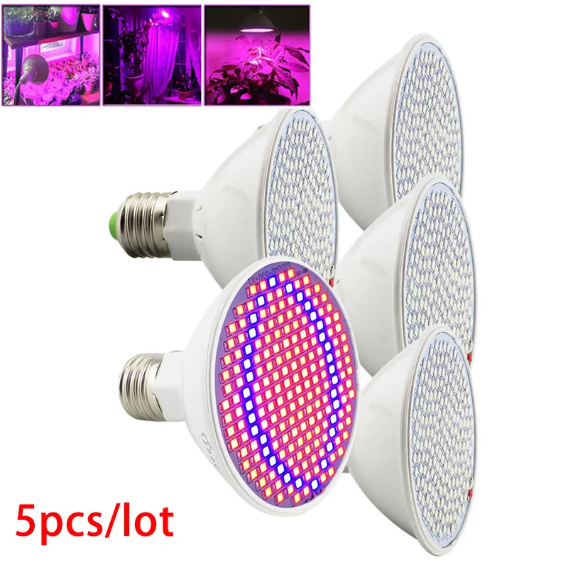 5pcs 200 LED Grow Light Indoor Plant Growing Lights E27 Lamp For Plants Flower Vegetable Hydroponic System Greenhouse K5
5pcs 200 LED Grow Light Indoor Plant Growing Lights E27 Lamp For Plants Flower Vegetable Hydroponic System Greenhouse K5