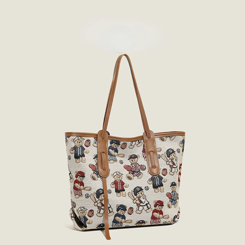 Tote Bags for Women Handbags Luxury Designer Bag Canvas Bear Printing Shoulder Bags Zipper Shopper Handbag Large Capacity
Tote Bags for Women Handbags Luxury Designer Bag Canvas Bear Printing Shoulder Bags Zipper Shopper Handbag Large Capacity
