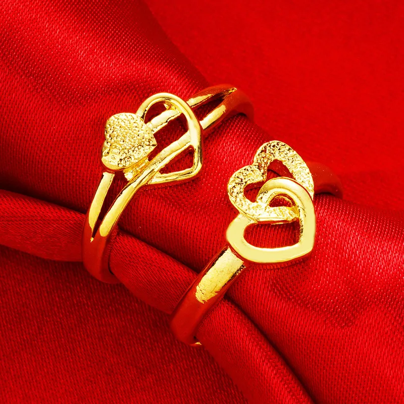 2022 Vintage Double Heart Ring Gold Plated Gold Ring Women Love Heart Frosted Open Women's Ring Anillo De Mujer
2022 Vintage Double Heart Ring Gold Plated Gold Ring Women Love Heart Frosted Open Women's Ring Anillo De Mujer