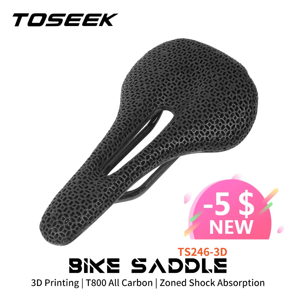 Велосипедное седло TOSEEK TS246, ультралегкое дышащее седло из углеродного волокна с 3D принтом, детали для горного/дорожного велосипеда 
Велосипедное седло TOSEEK TS246, ультралегкое дышащее седло из углеродного волокна с 3D принтом, детали для горного/дорожного велосипеда