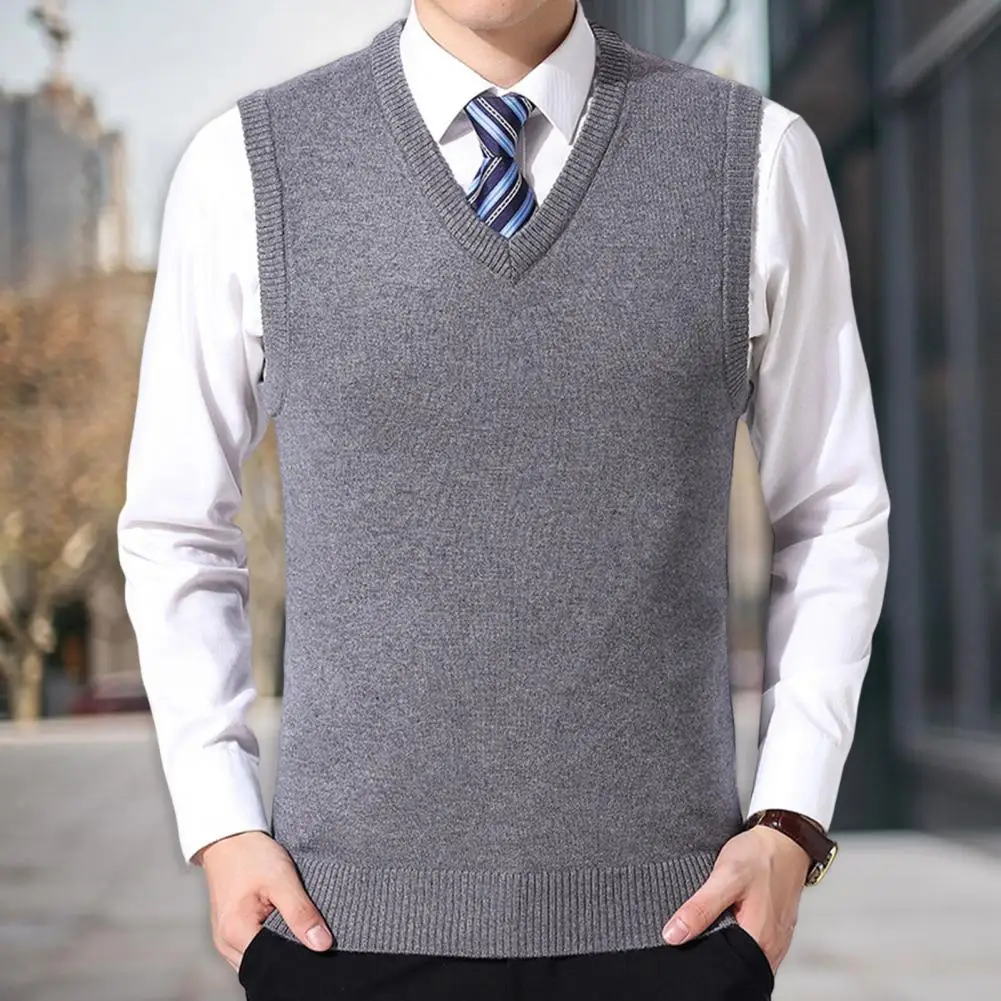 Popular Men Knitted Vest Autumn Winter Anti-deformation Washable Pure Color Straight Vest Men Vest Coat Streetwear
Popular Men Knitted Vest Autumn Winter Anti-deformation Washable Pure Color Straight Vest Men Vest Coat Streetwear