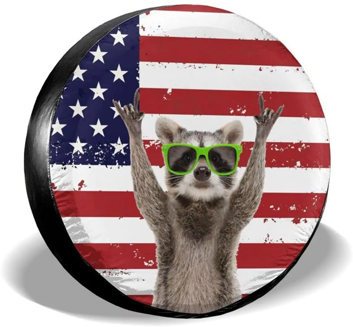 Funny Raccoon American Flag Spare Tire Cover Wheel Protectors Weatherproof Universal for Trailer Rv SUV Truck Camper Travel Trai 
Funny Raccoon American Flag Spare Tire Cover Wheel Protectors Weatherproof Universal for Trailer Rv SUV Truck Camper Travel Trai