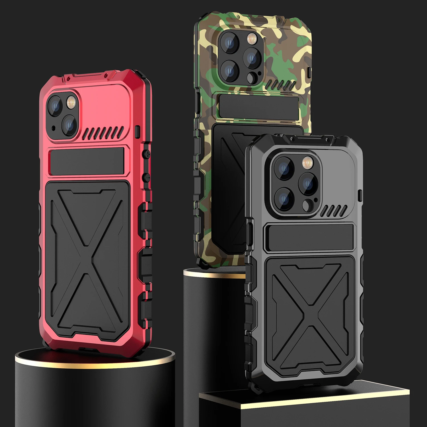 For IPhone 14 Pro Max Plus Metal Case Heavy Military Grade Rugged Durable Aluminum Case with Stand Holder Screen Protector Film
For IPhone 14 Pro Max Plus Metal Case Heavy Military Grade Rugged Durable Aluminum Case with Stand Holder Screen Protector Film