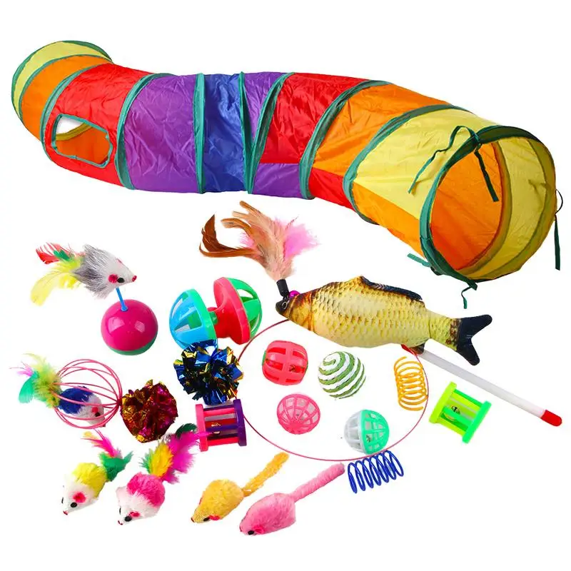 20pcs Cat Toy Kit Collapsible Tunnel Indoor Kitten Interactive Toy Teaser Stick Mice Balls Pet Fun Channel For Kitten Cat Supply
20pcs Cat Toy Kit Collapsible Tunnel Indoor Kitten Interactive Toy Teaser Stick Mice Balls Pet Fun Channel For Kitten Cat Supply