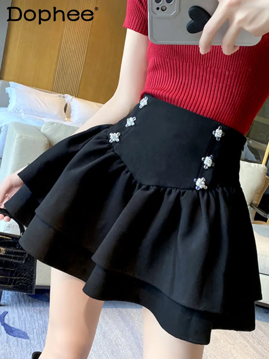 Exquisite Rhinestone Beaded A- Line Mini Skirt High Waist Short Faldas 2023 Spring Autumn Ruffles Slimming Black Pleated Skirt
Exquisite Rhinestone Beaded A- Line Mini Skirt High Waist Short Faldas 2023 Spring Autumn Ruffles Slimming Black Pleated Skirt