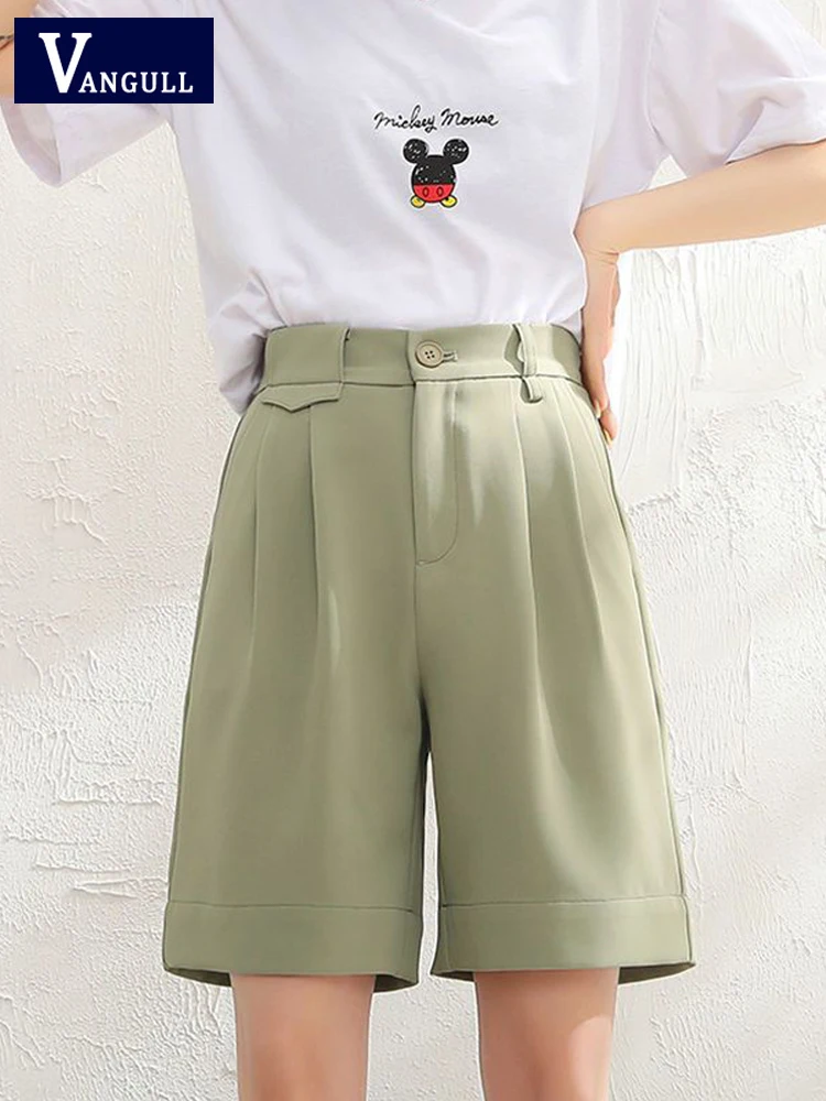 Vangull Casual Green Shorts Women High Waist Chiffon Short Wide Leg Pants Female Summer New Zipper Pocket Office Lady Shorts
Vangull Casual Green Shorts Women High Waist Chiffon Short Wide Leg Pants Female Summer New Zipper Pocket Office Lady Shorts