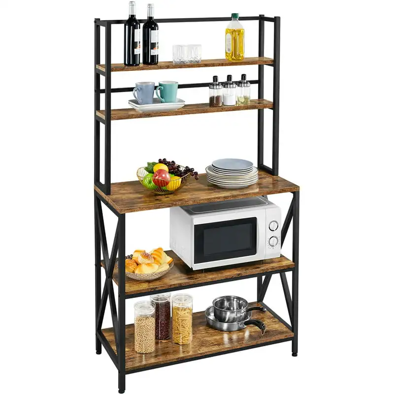 Industrial Baker's Rack Storage with Metal Frame for Kitchen, Rustic Brown Kitchen items Accesorios cocina Accessoire cuisine R
Industrial Baker's Rack Storage with Metal Frame for Kitchen, Rustic Brown Kitchen items Accesorios cocina Accessoire cuisine R