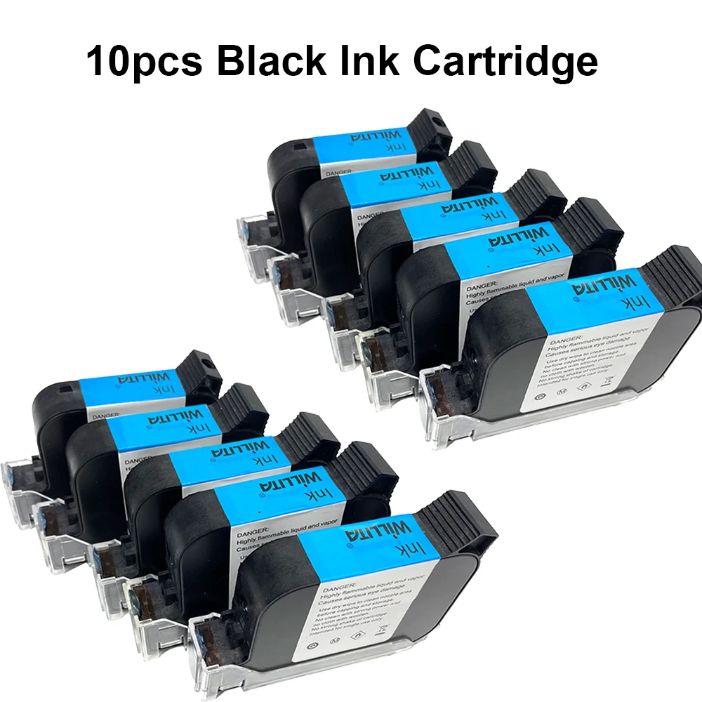 

10PCS Compatible 2588 Quick Fast Dry Eco Solvent 12.7mm Handheld Hand Jet Inkjet Printer TIJ Printer Ink Cartridge #R20