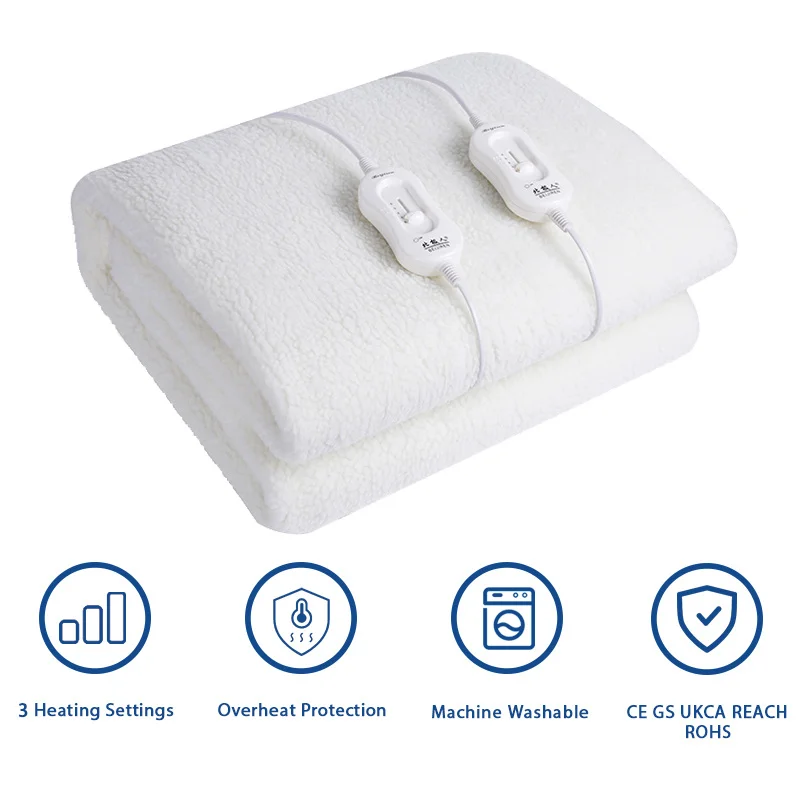 Home Heater Bed Warmer Safe Electric Blanket White 100% Polyester Heating Wire Overheating Protection System
Home Heater Bed Warmer Safe Electric Blanket White 100% Polyester Heating Wire Overheating Protection System