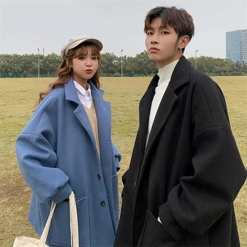 Lovers Mid-Length Woolen Coat Men's Autumn Winter Thickened Plus Fleece Windbreaker Korean Trend British Solid Simple Streetwear
Lovers Mid-Length Woolen Coat Men's Autumn Winter Thickened Plus Fleece Windbreaker Korean Trend British Solid Simple Streetwear