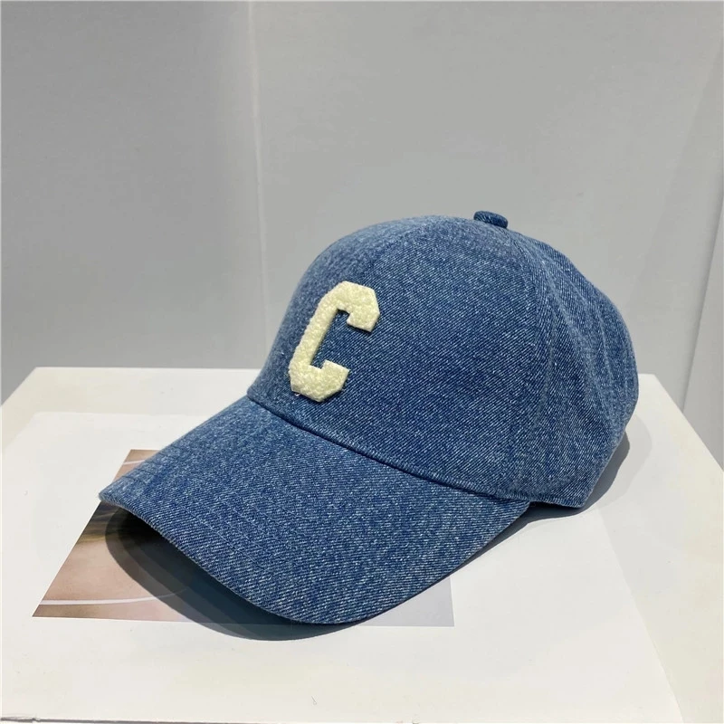 New Arrival Brand Denim Baseball Caps Letter C Women Men Caps Adjustable Visor Cap for Four Season
New Arrival Brand Denim Baseball Caps Letter C Women Men Caps Adjustable Visor Cap for Four Season