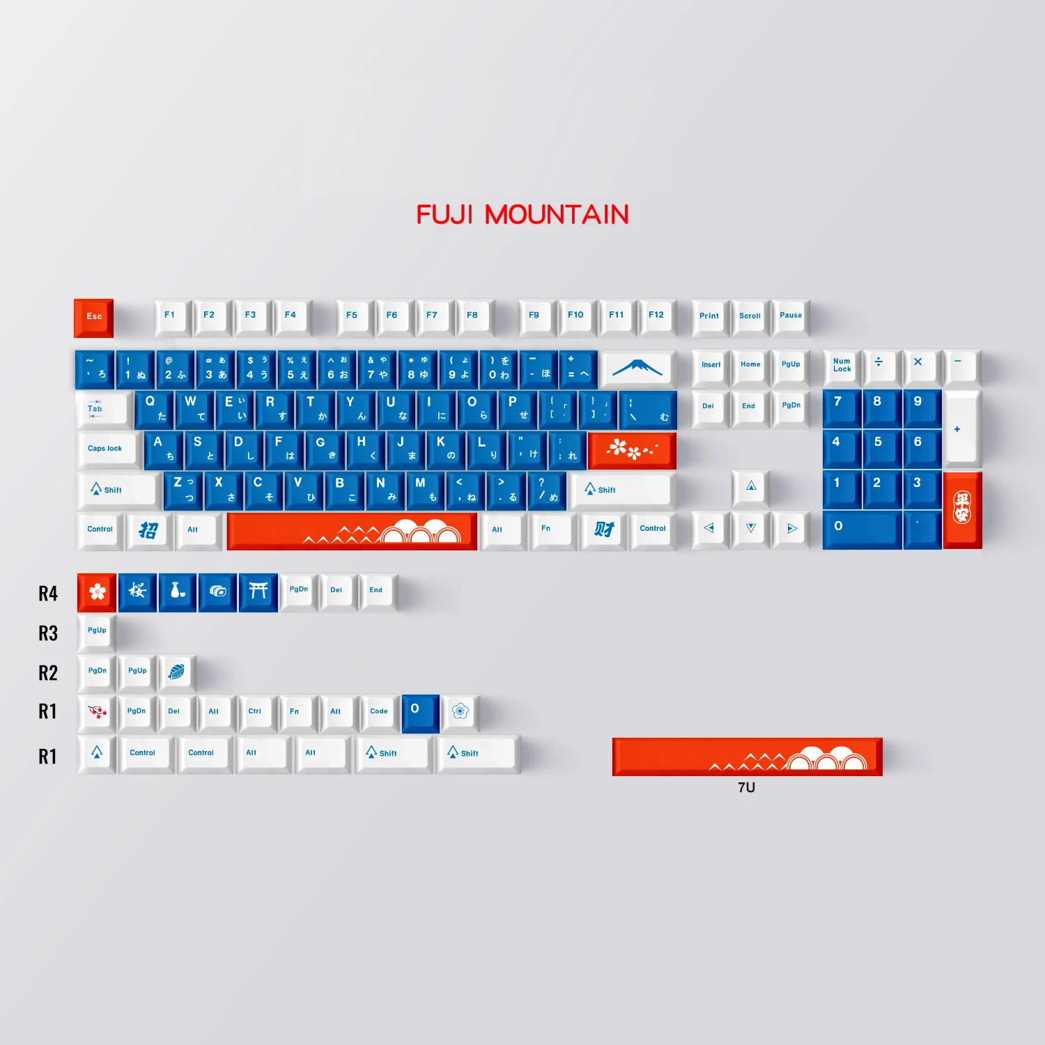 134-Key Mount Fuji Keycap Dye Sublimation PBT Keycap Set for Mechanical Keyboard | Cherry Profile | ANSI US-Layout | Compatible
134-Key Mount Fuji Keycap Dye Sublimation PBT Keycap Set for Mechanical Keyboard | Cherry Profile | ANSI US-Layout | Compatible