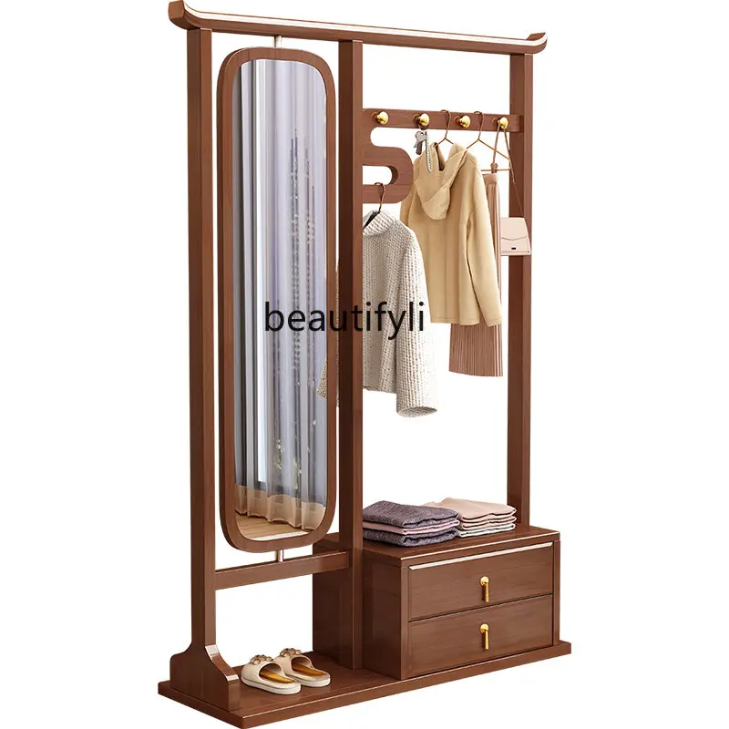 Solid Wood Coat Rack Dressing Mirror Full-Length Mirror Integrated New Chinese Style Hanger Combination
Solid Wood Coat Rack Dressing Mirror Full-Length Mirror Integrated New Chinese Style Hanger Combination