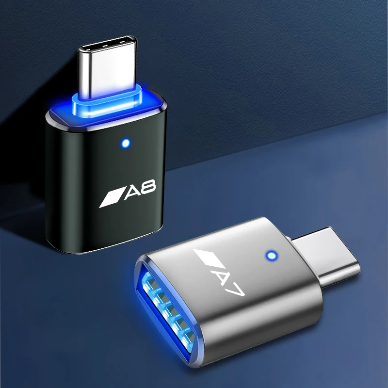 Автомобильный Стайлинг переходник с Type C на USB коннектор OTG для Audi A1 A2 A3 A4 A5 A6 A7 A8 Q1 Q2