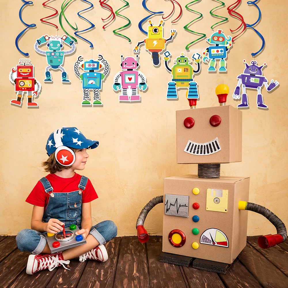 30pcs/set Cartoon Smart Mechanic Robot BIRTHDAY Party Wall Ceiling Hanging Swirls Spirals Banner Baby Shower Party Decorations
30pcs/set Cartoon Smart Mechanic Robot BIRTHDAY Party Wall Ceiling Hanging Swirls Spirals Banner Baby Shower Party Decorations