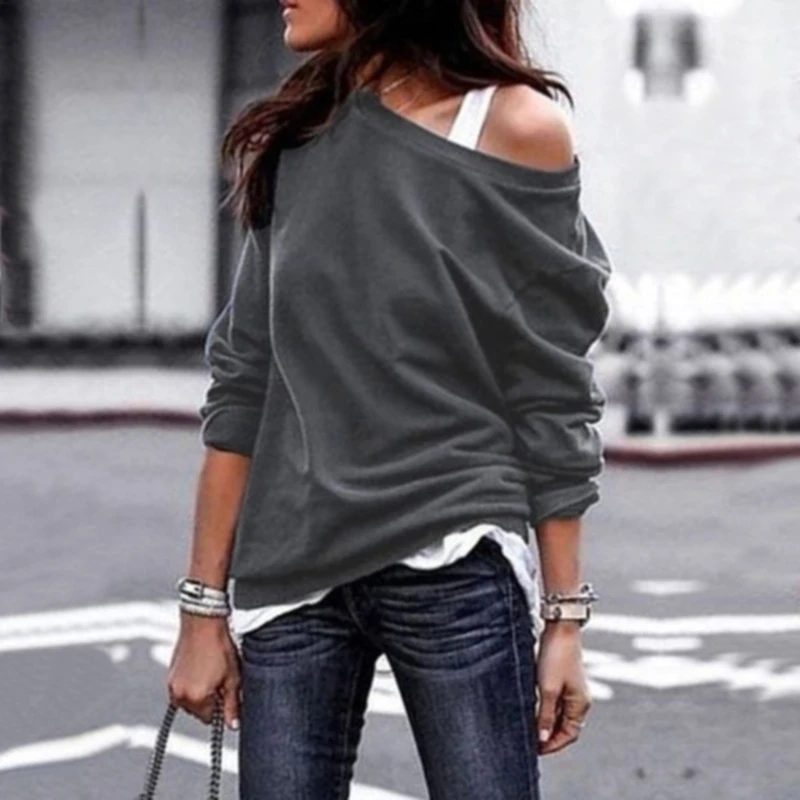 2022 Sexy T-Shirt Off Shoulder Women Long Sleeve Top for Female Casual Female Solid T-Shirts Fashion Solid Color Fashion Tees
2022 Sexy T-Shirt Off Shoulder Women Long Sleeve Top for Female Casual Female Solid T-Shirts Fashion Solid Color Fashion Tees