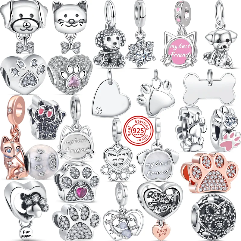 2022 New 925 Silver Pavé Paw Print Heart Charm Pet Cat Dog Friends Pendant DIY Bead Fit Original Brand 3mm Bracelet Fine Jewelry
2022 New 925 Silver Pavé Paw Print Heart Charm Pet Cat Dog Friends Pendant DIY Bead Fit Original Brand 3mm Bracelet Fine Jewelry