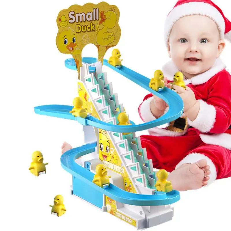 Duck Sliding Toys With Stairs Christmas Animal Climb Stairs And Roller Coaster Toys Duck Chasing Race Track Game Set With Lights
Duck Sliding Toys With Stairs Christmas Animal Climb Stairs And Roller Coaster Toys Duck Chasing Race Track Game Set With Lights