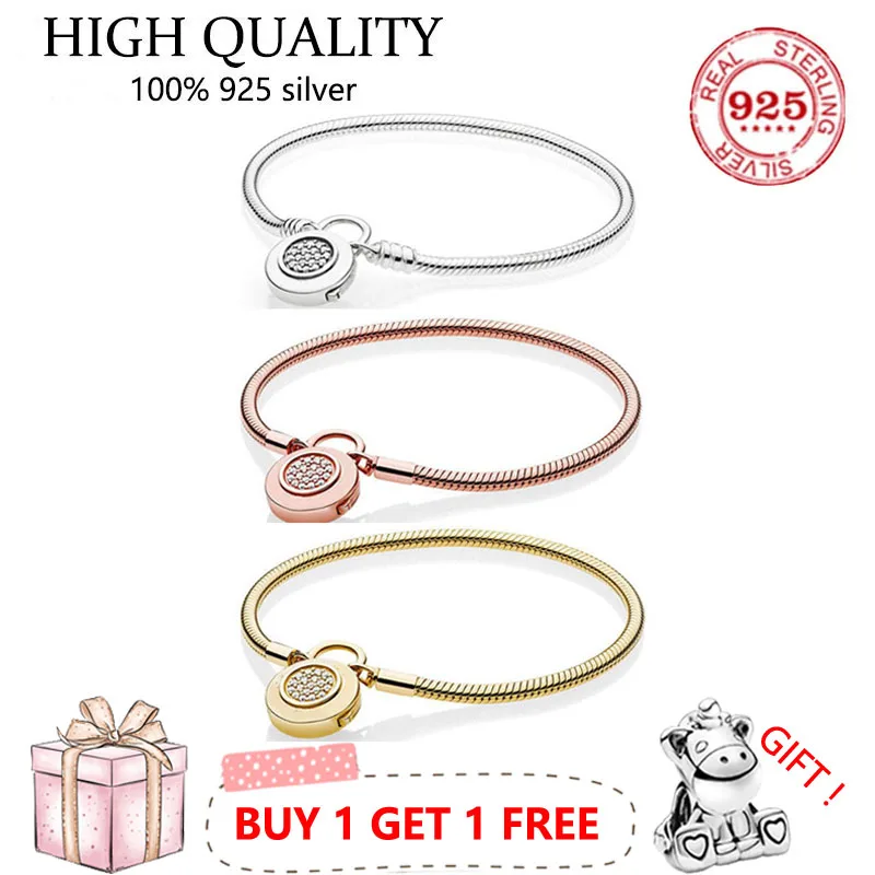 Authentic S925 Sterling Silver Set Chain Buckle Snake Bone Bracelet Is Suitable For Women's Diy Jewelry Original Charm
Authentic S925 Sterling Silver Set Chain Buckle Snake Bone Bracelet Is Suitable For Women's Diy Jewelry Original Charm