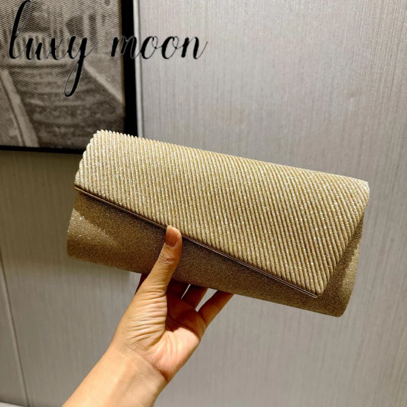

Luxy Moon Envelope Clutches Purses Gold Luxury Shiny Evening Bags Party Banquet Wedding Bridal Handbags Z626
