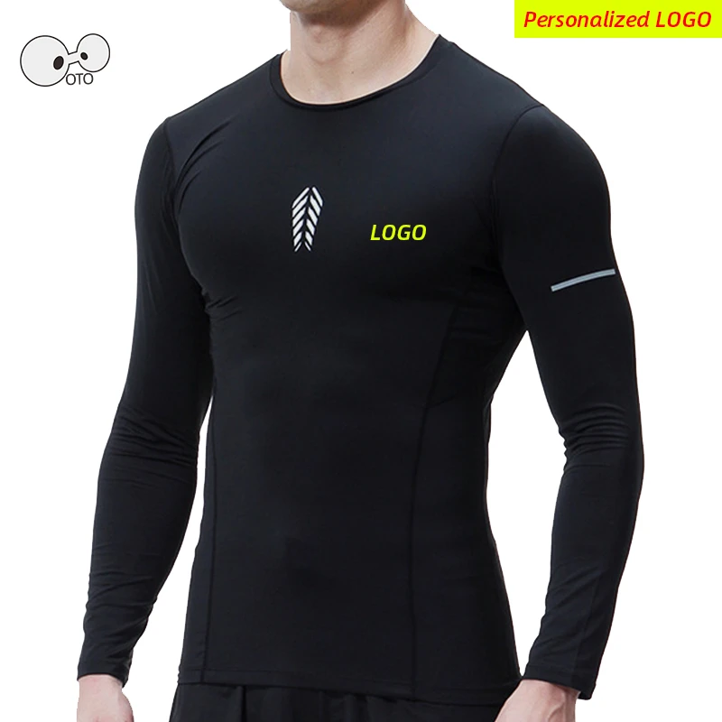 2022 футболка для бега с длинным рукавом и светоотражающим принтом Мужская