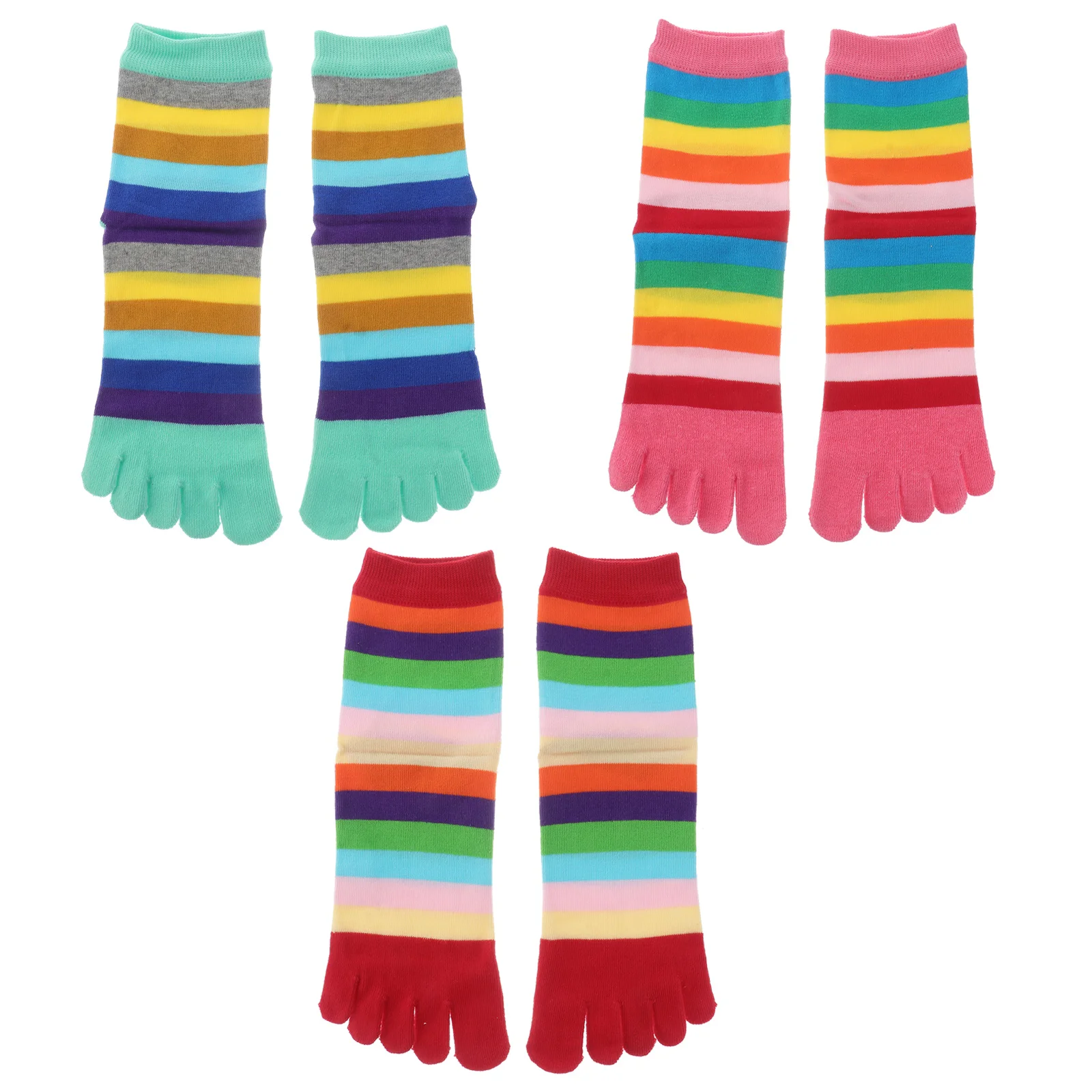 LIOOBO 3 Pairs Five- toe Socks Colorful Strip Cotton Five Finger Socks Sweat Absorbing Breathable for
LIOOBO 3 Pairs Five- toe Socks Colorful Strip Cotton Five Finger Socks Sweat Absorbing Breathable for