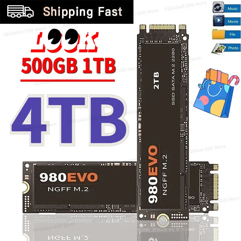 4TB Solid State Disk 2TB M.2 Hard Drive High capacity SSD 1TB High Speed Hard Disk PCI-E3.0 NGFF Internal HD For Laptop Desktop
4TB Solid State Disk 2TB M.2 Hard Drive High capacity SSD 1TB High Speed Hard Disk PCI-E3.0 NGFF Internal HD For Laptop Desktop