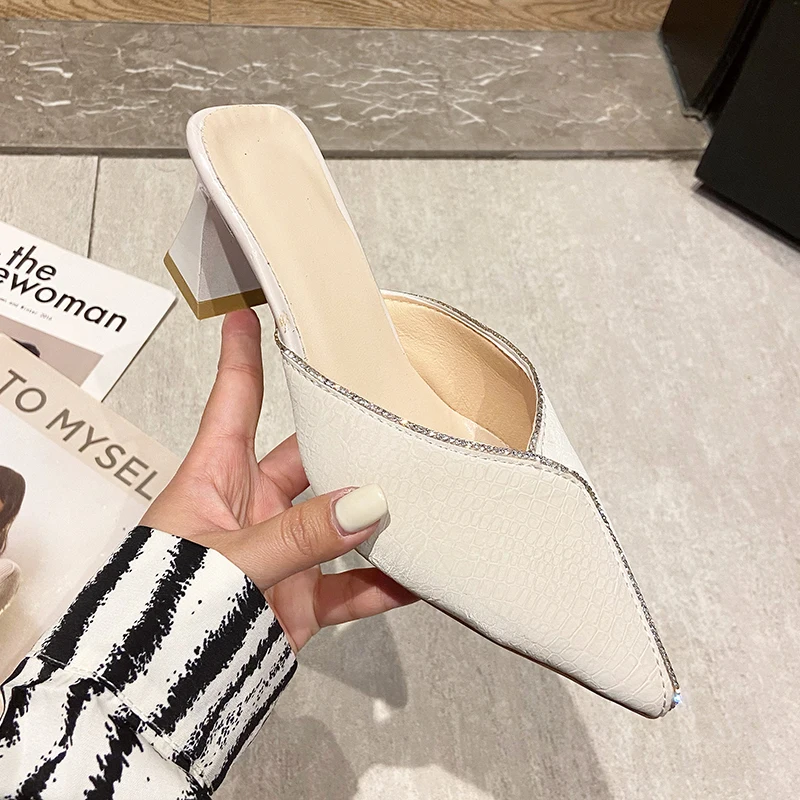 New Women Slippers Mules Pointed Toe Rubber Outsole Slides Footwear Fashion Casual Lady High Heels Zapatillas
New Women Slippers Mules Pointed Toe Rubber Outsole Slides Footwear Fashion Casual Lady High Heels Zapatillas