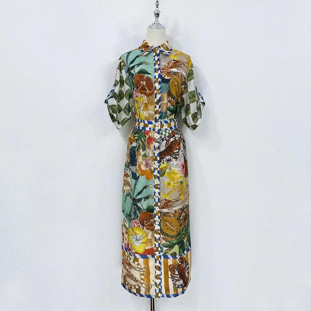 Fyion HIGH QUALITY Newest 2023 Designer Runway Suits Women's Print Short Sleeves Blouse + Waist Elastic Long Skirt Linen Sets
Fyion HIGH QUALITY Newest 2023 Designer Runway Suits Women's Print Short Sleeves Blouse + Waist Elastic Long Skirt Linen Sets