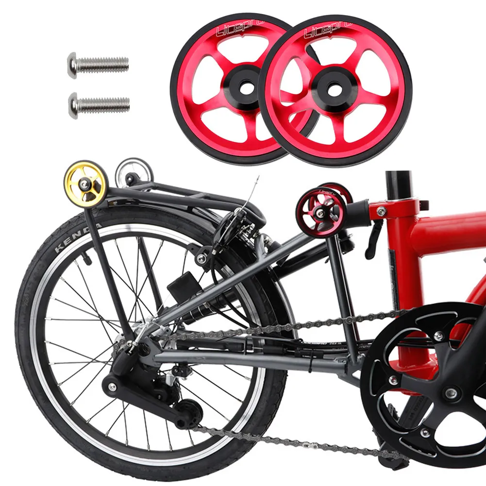 Hot Sale Folding Bike Easy Wheel For Brompton Aluminum Alloy Easywheel Sealed Bearing Push Wheels Cycling Parts Accessories
Hot Sale Folding Bike Easy Wheel For Brompton Aluminum Alloy Easywheel Sealed Bearing Push Wheels Cycling Parts Accessories