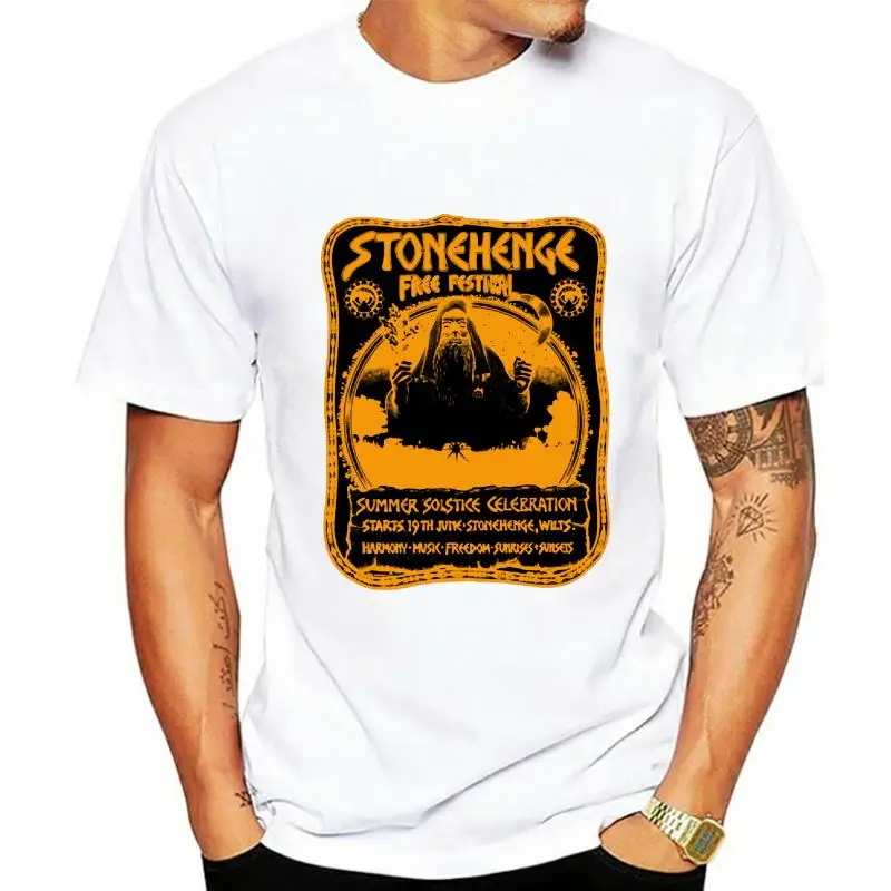 Футболка Stonehenge фестиваль 1974 психоделический рок Hawkwind Eloy Ozric Tentacles с коротким