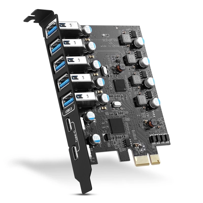 5 Ports USB 3.0 PCI-E Expansion Card 2x Type C 3x TypeA PCI for EXPRESS Adapter
5 Ports USB 3.0 PCI-E Expansion Card 2x Type C 3x TypeA PCI for EXPRESS Adapter