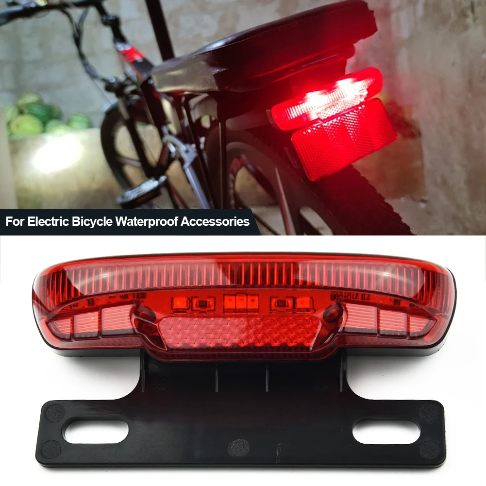 

Задний фонарь для велосипеда, водонепроницаемый светодиодный Предупреждение онарь, ночная лампа для электрического велосипеда, долговечные велосипедные аксессуары, 36-60 в