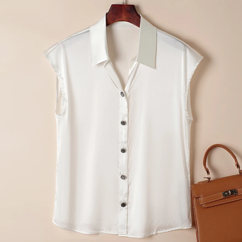 Real Silk Women's Shirt 2023 Summer Elegant Shirts Turn-down Collar Women Short Sleeve Blouses Woman White Black Blouse Tops
Real Silk Women's Shirt 2023 Summer Elegant Shirts Turn-down Collar Women Short Sleeve Blouses Woman White Black Blouse Tops