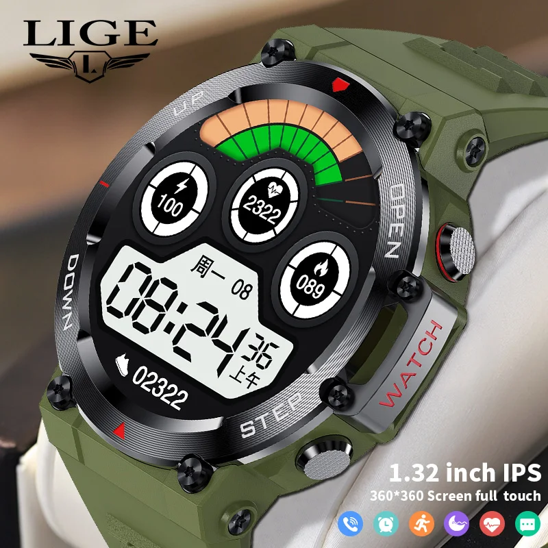 LIGE Sports Smart Watch Men Heart Rate Blood Pressure Blood Oxygen Health Monitoring Smartwatch Bluetooth Waterproof Watch Men
LIGE Sports Smart Watch Men Heart Rate Blood Pressure Blood Oxygen Health Monitoring Smartwatch Bluetooth Waterproof Watch Men