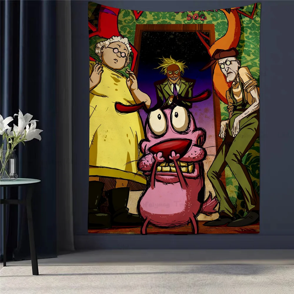 C-courage The C-cowardly Dog Висящий богемный гобелен Индийский Будда Настенное украшение