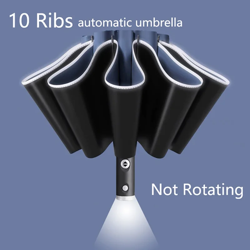 Fully Automatic UV Umbrella With LED Flashlight Reflective Stripe Reverse Large Umbrellas For Rain Sun Heat Insulation Parasol
Fully Automatic UV Umbrella With LED Flashlight Reflective Stripe Reverse Large Umbrellas For Rain Sun Heat Insulation Parasol