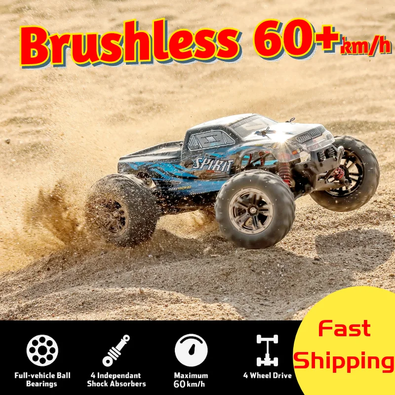 

RC Car Brushless Fast 60km/h High Speed Remote Control Monster Truck Drift 4WD Vehicle Off-Road Waterproof Cars Boys Adults Gift