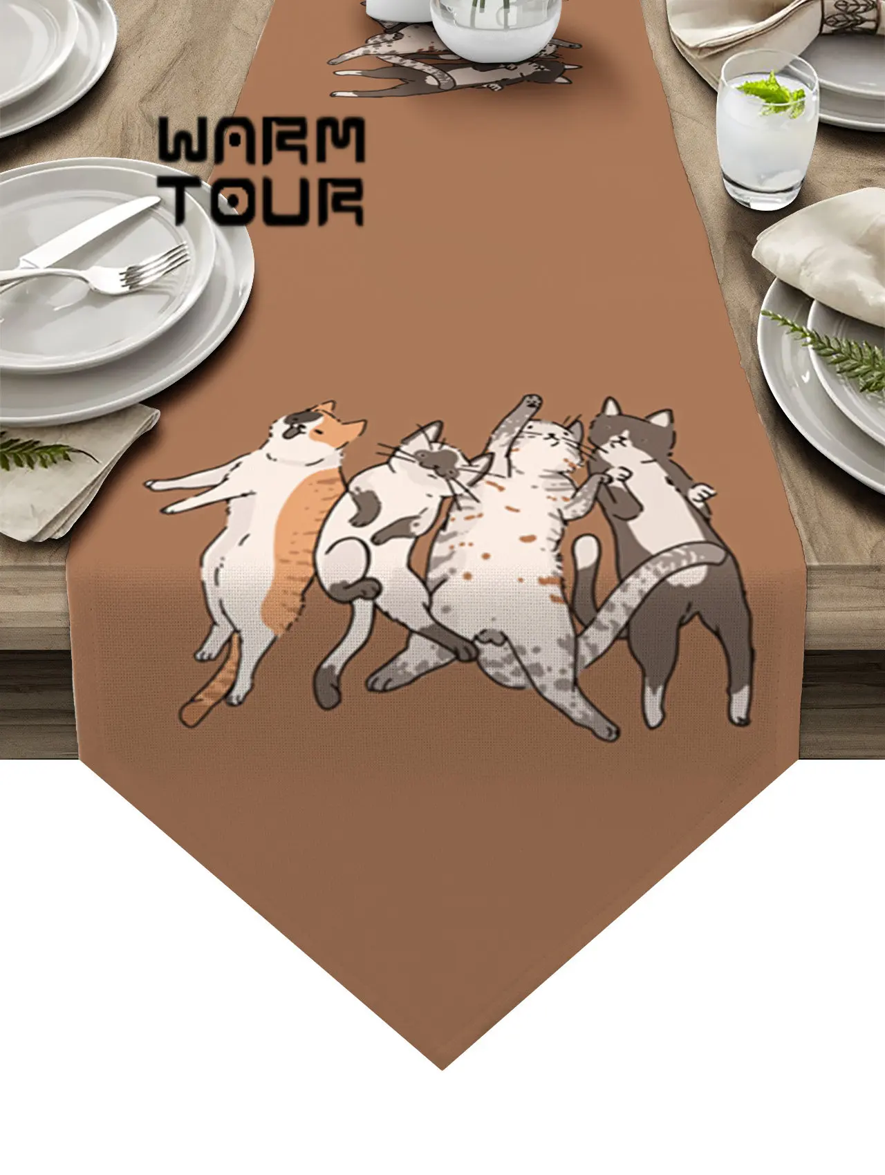 Cat Brown Background Table Runner for Wedding Banquet Home Festival Party Dinning Table Decoration Table Runner
Cat Brown Background Table Runner for Wedding Banquet Home Festival Party Dinning Table Decoration Table Runner