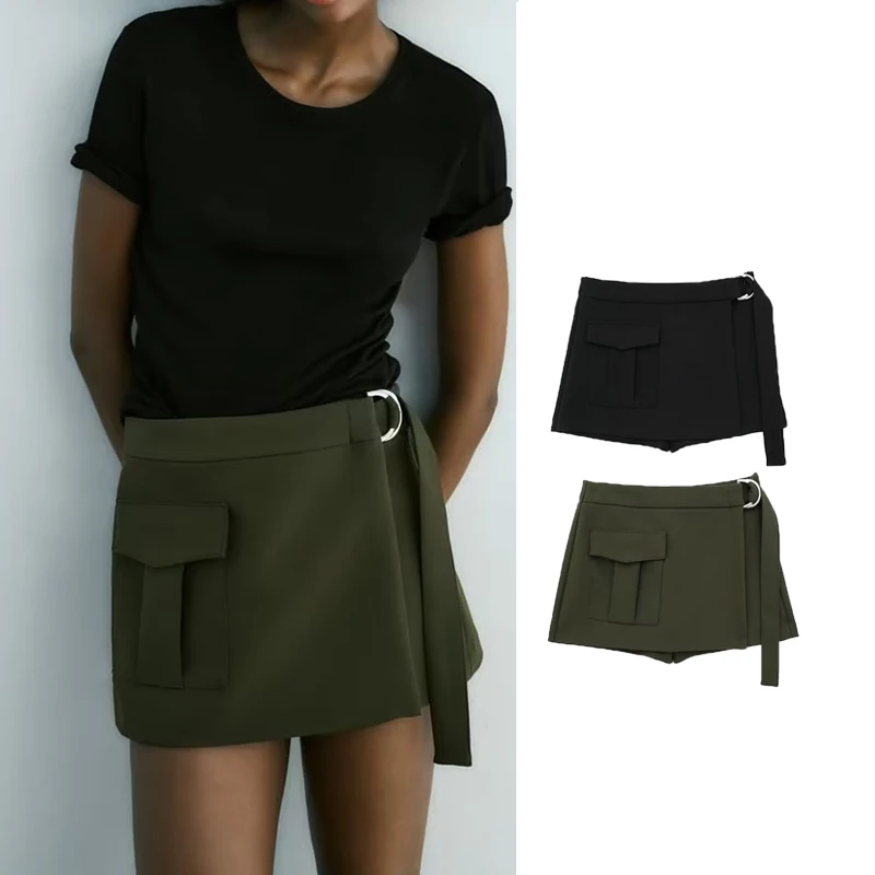 Юбка-шорты TRAF женская с поясом, рабочая одежда, повседневные штаны, уличная одежда, на лето, 2023
Юбка-шорты TRAF женская с поясом, рабочая одежда, повседневные штаны, уличная одежда, на лето, 2023