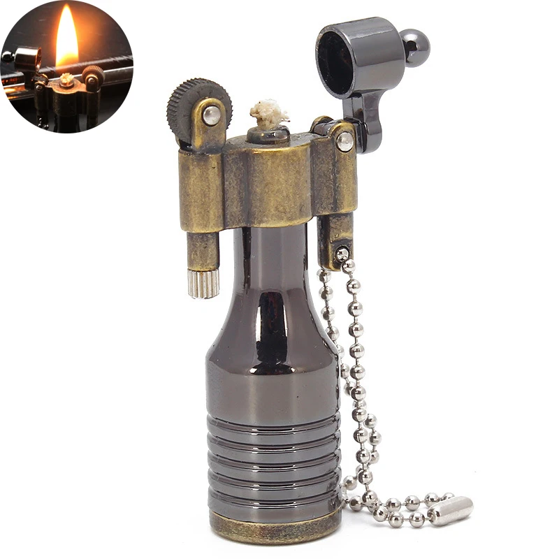 Vintage Metal Lighter Flame Kerosene Lighters Retro Keychain Refillable Cigarette Accessories for Men Gift
Vintage Metal Lighter Flame Kerosene Lighters Retro Keychain Refillable Cigarette Accessories for Men Gift
