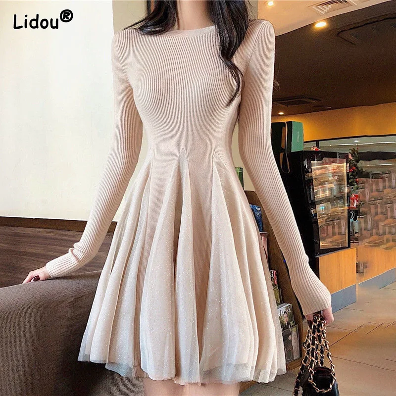 Casual O-Neck Knee-length Dresses for Women 2022 Empire Solid Pullover Lace Spring Autumn Sexy Popularity Women's Clothing Trend
Casual O-Neck Knee-length Dresses for Women 2022 Empire Solid Pullover Lace Spring Autumn Sexy Popularity Women's Clothing Trend