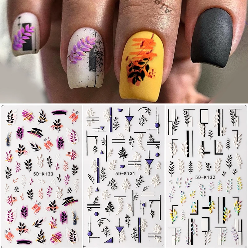 5D Engraved Geometric Line Leaves Nail Art Stickers French Flowers Vine Design White Embossed Rose Decals Manicure Nails Decor
5D Engraved Geometric Line Leaves Nail Art Stickers French Flowers Vine Design White Embossed Rose Decals Manicure Nails Decor