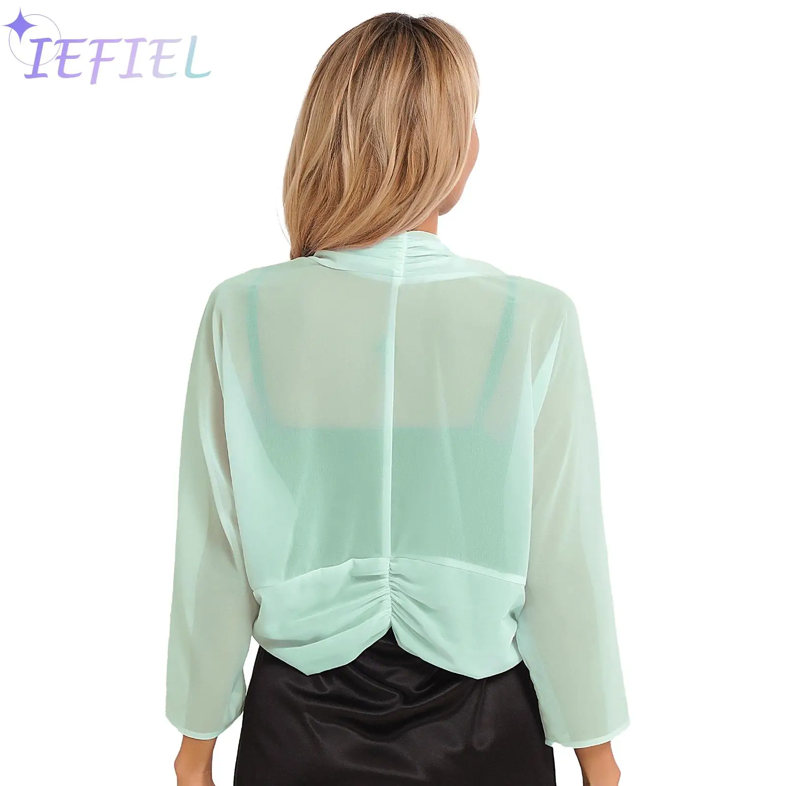 Womens Chiffon Cropped Cardigan Bolero Shrug Open Front Jacket Outerwear Office Ladies Ruched Cover Ups Beachwear Wedding Party
Womens Chiffon Cropped Cardigan Bolero Shrug Open Front Jacket Outerwear Office Ladies Ruched Cover Ups Beachwear Wedding Party