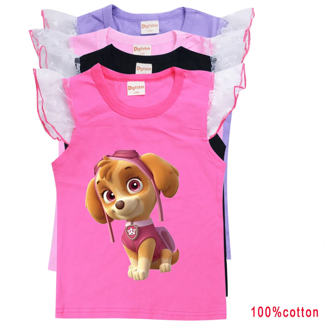 Paw Patrol Cartoon Pattern Printing Girls Summer Cotton Puff Sleeve Vest T-shirt Short-sleeved Top Clothes Kids Clothes2-15T
Paw Patrol Cartoon Pattern Printing Girls Summer Cotton Puff Sleeve Vest T-shirt Short-sleeved Top Clothes Kids Clothes2-15T