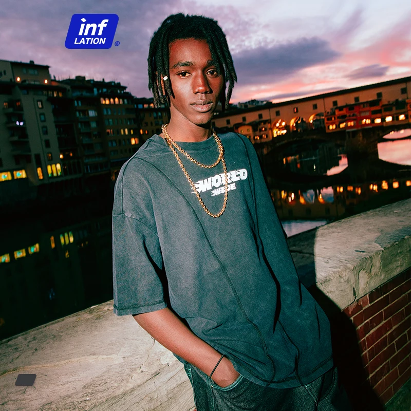 Летняя мужская футболка с коротким рукавом INFLATION в стиле хип-хоп
Летняя мужская футболка с коротким рукавом INFLATION в стиле хип-хоп