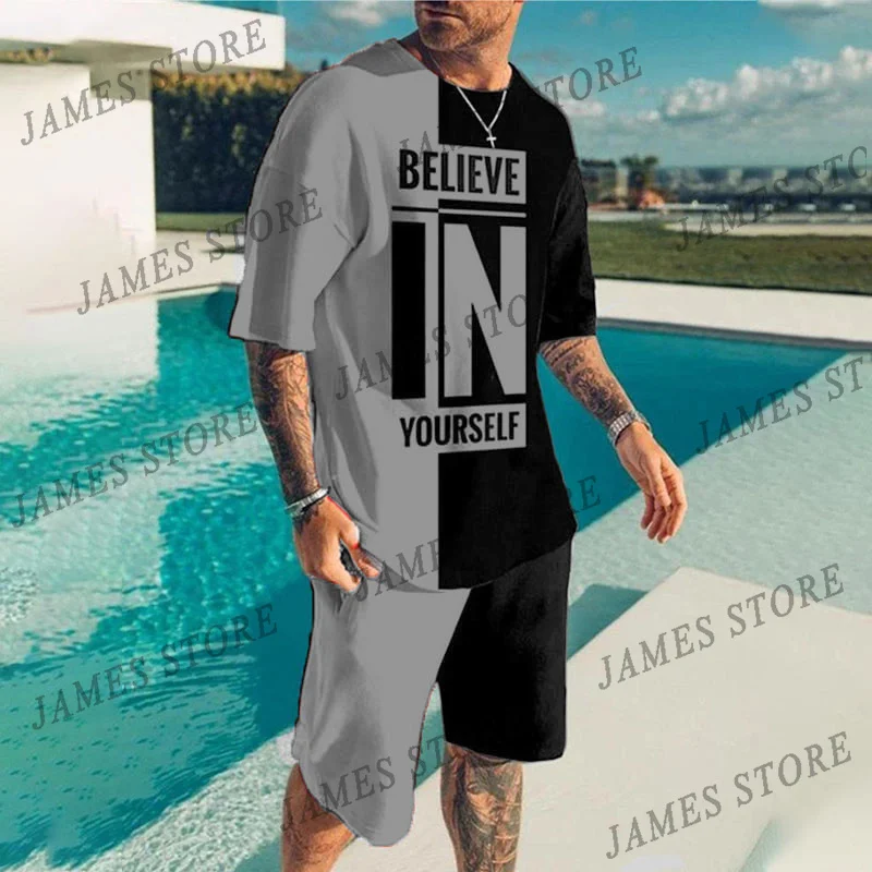 Summer Cool Believe in yourself Men's Short-sleeved tshirts shorts suit Beach Tracksuit 2 piece set outfit Set Casual Breathable
Summer Cool Believe in yourself Men's Short-sleeved tshirts shorts suit Beach Tracksuit 2 piece set outfit Set Casual Breathable