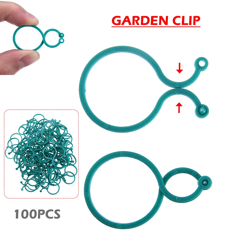 

100Pcs Plant Binders Practical Garden Vegetable Support Reusable Binding Clip Gardening Greenhouse Clips Yard Clamp Supports