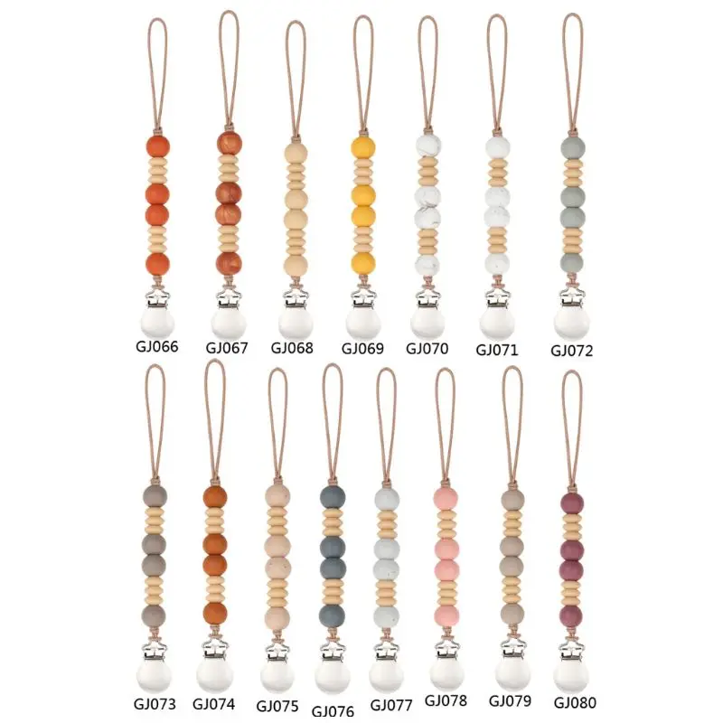 Baby Teether Pacifier Clips Holder Chain Handmade Silicone Pacifier Chains Safe
Baby Teether Pacifier Clips Holder Chain Handmade Silicone Pacifier Chains Safe