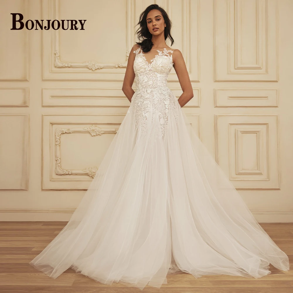 BONJOURY Modern Tank Wedding Dresses For Women 2023 Bride Sleeveless A-line Appliques Robe De Mariée Tulle Pleat Made To Order
BONJOURY Modern Tank Wedding Dresses For Women 2023 Bride Sleeveless A-line Appliques Robe De Mariée Tulle Pleat Made To Order